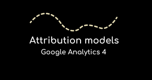 Attribution models in Google Analytics 4 with dotted line for different channels