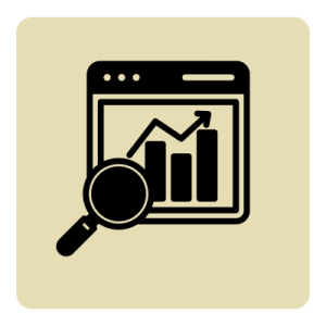 Custom Google Analytics 4 report with charts and search icon