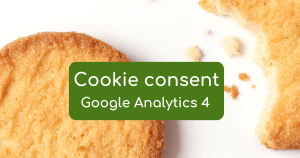 One full cookie and another crumbling for Cookie consent in Google Analytics 4 settings